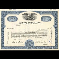 1990s Aerovac Stock Certificate Scarce (COI-3458)