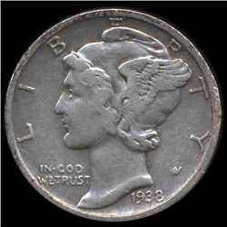 1938D Mercury Dime Hi Grade ERROR (COI-8442)