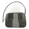 Ladies Dark Brown/Gray Crocodile Handbag (ACT-278)