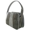 Image 3 : Ladies Dark Brown/Gray Crocodile Handbag (ACT-278)