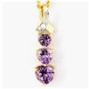 1.42ct Natural Amethyst & Diamond 9K Gold Pendant (JEW-1449)