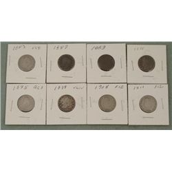 8 Diff Date V Nickels Better than Avg 1883-1911