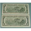 Image 2 : 2 Consec # 2003 A $2 Bills D Mint Cleveland Notes CU