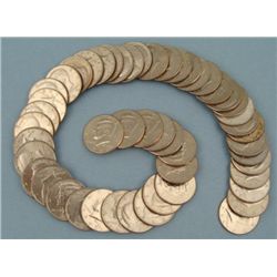 50 Mixed Date Kennedy Halves Half Dollars