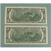 Image 2 : 2 Consec # 1976 $2 Bill Notes "F" Mint Mark Atlanta CU