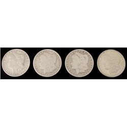 4 Dif Date Morgan Silver Dollars 1891, 1900-O, 01-O, 02