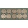 Image 1 : 10 Diff Date Franklin Silver Half Dollars 1951-1963