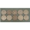 Image 2 : 10 Diff Date Franklin Silver Half Dollars 1951-1963