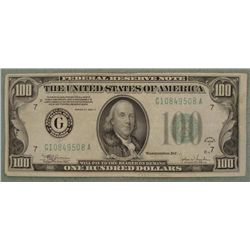 1934C H19 Federal Reserve $100 Note Large G & 100 Nice