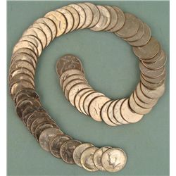 62 Diff Date Kennedy Halves 1964-2003-D, 3 Silver