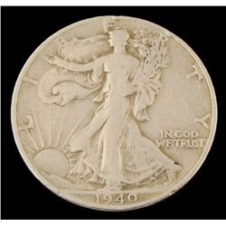 Nice 1940S Walking Liberty Silver Half Dollar Coin