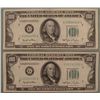 Image 1 : 2 XF+ 1950 $100 Federal Reserve Notes