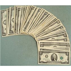 60 G Mint 1976 $2 Notes All Nice Bills
