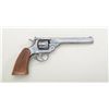 Image 1 : H&R Sportsman Model top break DA revolver,  .22LR, 6” barrel, blue finish, checkered wood  grips, #A
