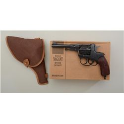 Russian Model 1895 Nagant DA revolver,  import-marked, 7.62mm cal., black finish,  checkered brown p