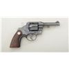 Image 1 : Colt Official Police DA revolver, .38 Special  cal., 4” barrel, blue finish, checkered  medallion wo