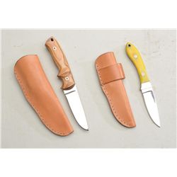 Lot of two custom knives by Dale White of  Sweetwater Texas; one measures approx. 8”,  finger groove