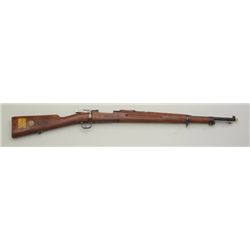 Swedish Mauser bolt-action rifle, 6.5mm cal.,  24” barrel, import marked , wood stock,  military fin