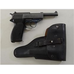 Walther Model P1 DA semi-auto pistol, 9mm  cal., 5” barrel, military parkerized slide  and barrel wi