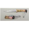 Image 1 : Pair of 19th century mid-eastern folding  knives with bone and horn grips, near  matching in style a