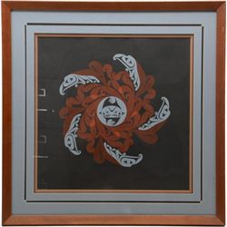 Framed and matted fine limited edition print  22 of 72 in NW Coast Indian motif, hand  titled “What 