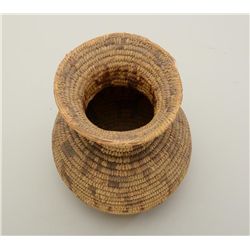 Early Papago Indian woven basket, approx. 9”  in height, approx. 8” in diameter at widest  point, st