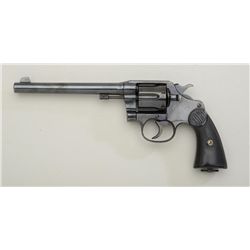 Colt New Service DA revolver, .38 WCF cal.,  7-1/2” barrel, re-blued finish, checkered  hard rubber 