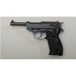 Walther P38 DA semi-auto pistol,  import-marked, 9mm cal., 5” barrel, black  finish, checkered black