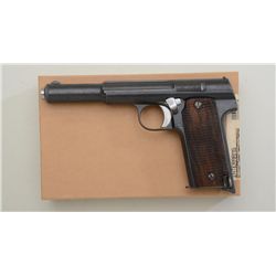 Spanish Astra semi-auto pistol, import  marked, 9mm Largo, 6” barrel, re-blued  finish, checkered wo