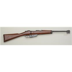 Italian Carcano bolt-action carbine, 6.5mm  cal., 18-1/2” barrel, blue finish, wood  stock, missing 