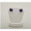 Image 1 : Beautifully designed lapis and diamond  earrings with French clip backs in 14k yellow  gold. Est: $1