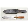 Image 2 : Springfield model 1880 hunting knife with  original scabbard in good to very good  condition. Blade 