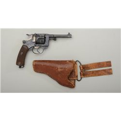 French Model 1892 DA revolver, 8mm cal.,  4-1/2” barrel, military style mat black  finish, checkered