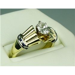 Very high quality 18 karat heavy yellow gold  ladies custom made ring by the ‘DIANA’  collection set