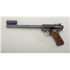 Image 2 : Ruger Mark II target semi-auto pistol, .22LR  cal., 10” barrel, black finish, hooded front  sight, c
