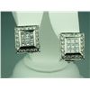 Image 1 : Superb 18 karat white gold ladies custom made  earrings invisible and pave set with very  fine princ