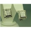 Image 2 : Superb 18 karat white gold ladies custom made  earrings invisible and pave set with very  fine princ