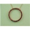 Image 1 : Fashionable 10 karat rose gold ladies ‘Circle  of Life’ necklace set with color enhanced  red colore