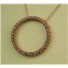 Image 2 : Fashionable 10 karat rose gold ladies ‘Circle  of Life’ necklace set with color enhanced  red colore