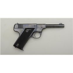 High Standard Model C semi-auto pistol, .22  short cal., 4-1/2” barrel, black finish,  checkered bla