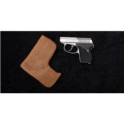 L.W. Seecamp Co. DA pocket semi-auto pistol,  .32 cal., 2” barrel, stainless steel,  checkered black