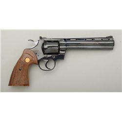 Colt Python Model DA revolver, .357 Magnum  cal., 6” ventilated rib barrel, black finish,  checkered