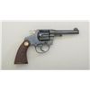Image 1 : Colt Police Positive DA revolver, .38 cal.,  4” barrel, blue finish, checkered medallion  wood grips