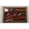 Image 1 : Pair of flintlock folding trigger derringers  both .45 cal., 1-1/2” screw off barrels,  checkered, p