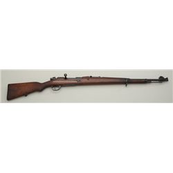 Portuguese Mauser Model 1904 bolt-action  rifle, 7.92mm cal., 25” barrel, mat blue  finish, wood sto