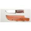 Image 2 : Hunting knife and leather sheath approx. 12”  overall, hilt marked “Japan”; in overall fine  conditi
