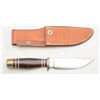 Image 1 : Handmade knife by L. Hallett (1963) with  leather sheath in overall very good condition  and may cle