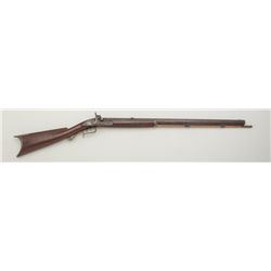 Percussion half stocked plains type rifle,  .45 cal., 29” octagon barrel, double set  triggers, bras