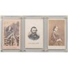 Image 1 : Lot of three mid-to-late 1800’s CDV cards in  protective plastic casings including a  colored litho 