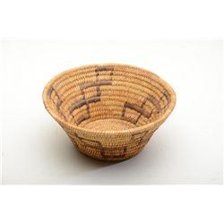 Woven Papago Indian basket approx. 9” in  diameter and approx. 3-1/2” in height with  diamond patter